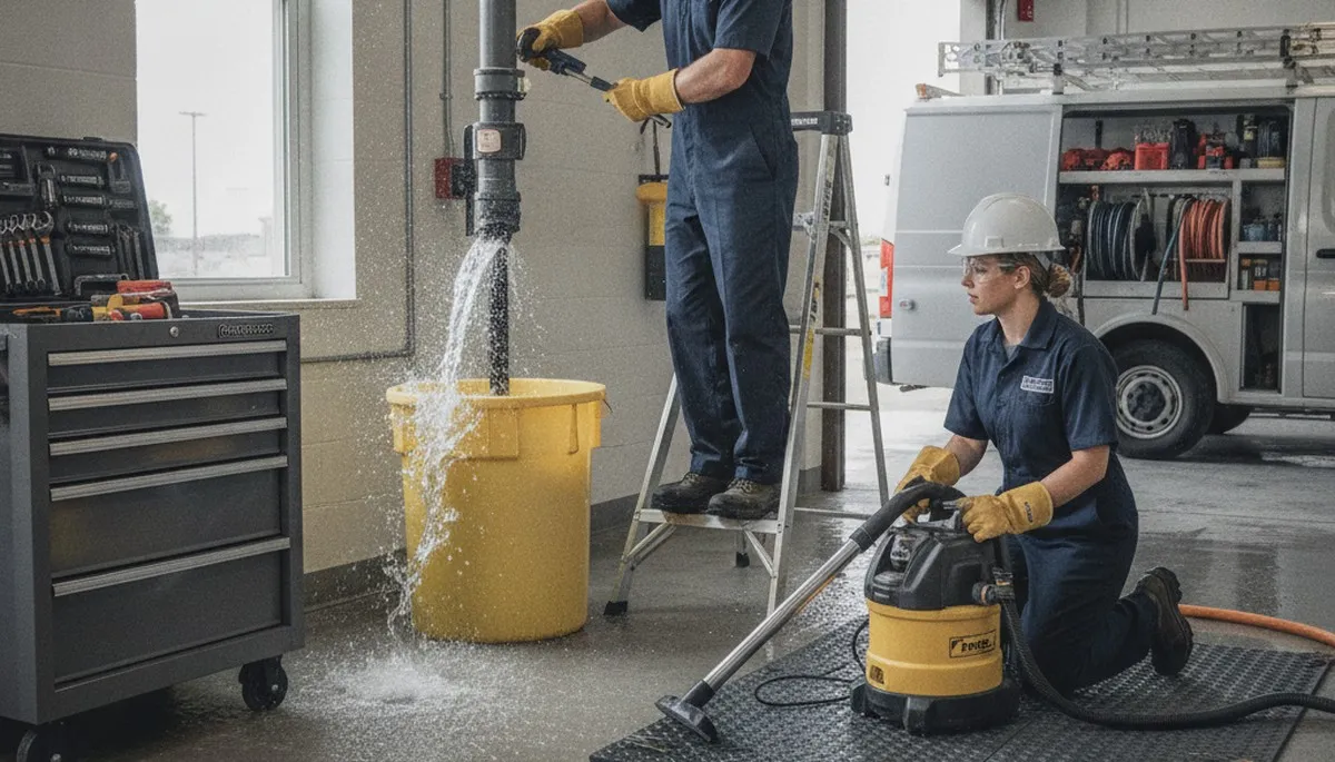 Emergency plumber servicing a home in Aurora, CO for burst pipes and urgent leak repairs