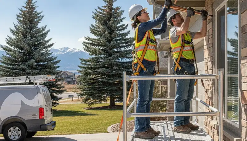Emergency plumber in Aurora, CO repairing a residential pipe leak