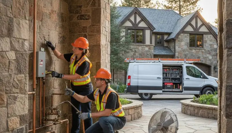 Aurora, CO emergency plumber repairing a pipe for fast plumbing repair service