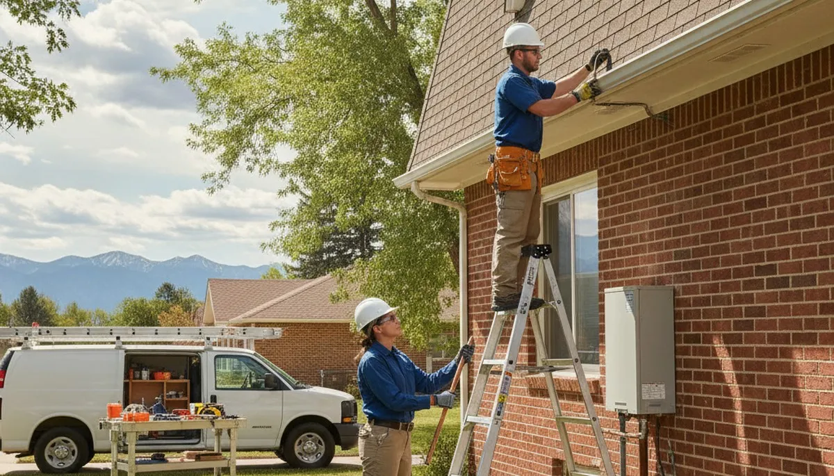 Emergency plumber repairing a leak in Aurora, CO for plumbing repair service