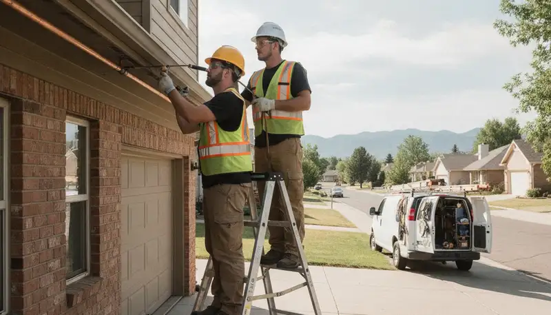 Plumber repairing pipes for emergency plumbing service in Aurora, CO