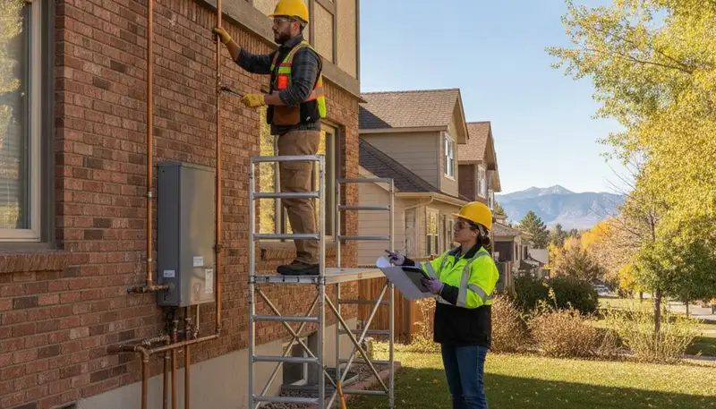 Emergency plumber servicing a pipe repair in Aurora, CO for a plumbing repair business