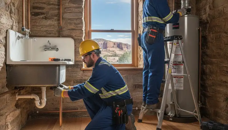 Emergency plumber servicing a plumbing repair in Aurora, CO