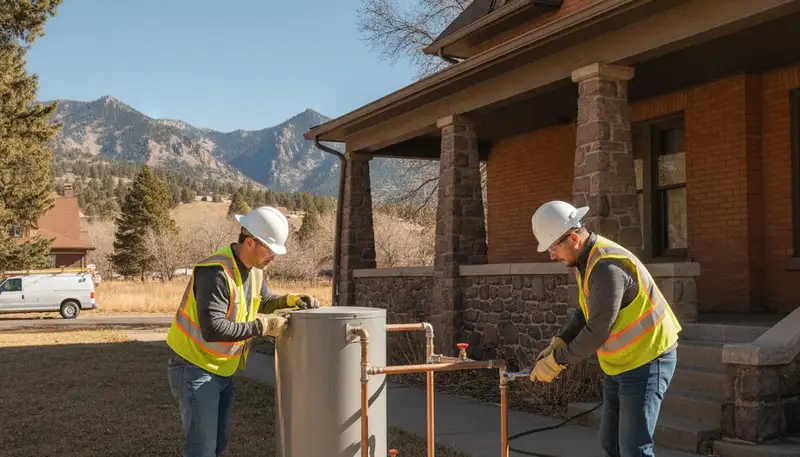 Emergency plumber repairing a pipe in Aurora, CO for fast residential plumbing service