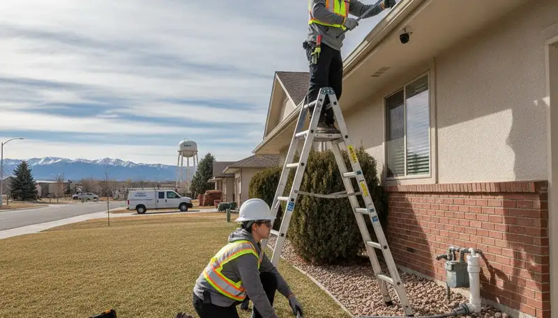 Emergency plumber repairing a leak in Aurora, CO for fast plumbing repair service