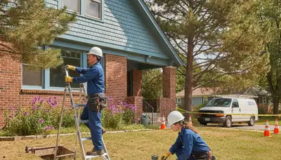 Aurora, CO plumbing repair technician fixing a residential emergency leak