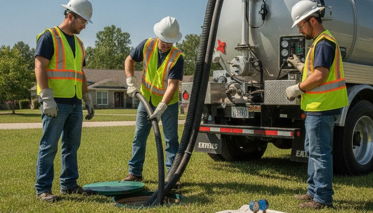 Septic pumping service truck for Aurora, CO homes from On Call Plumbers