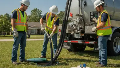 Septic pumping service truck for Aurora, CO homes from On Call Plumbers