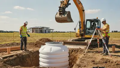 Septic tank installation for Aurora, CO homes by On Call Plumbers on a residential property
